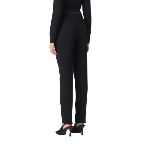 Pantalone Donna dritto con raso in vita Nero EMPORIO ARMANI- Francavilla Moda